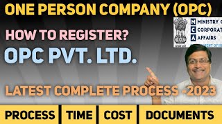 How to Register One Person Company  How to Register OPC  Pvt Ltd OPC  OPC  Company Registration [upl. by Ydak]