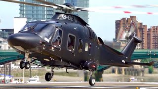 Leonardo AgustaWestland AW169  GGETU  Landing amp Takeoff at London Heliport  Helicopter [upl. by Cioban416]