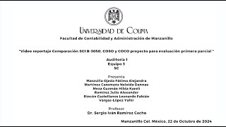 Dr Sergio Cacho evaluación control interno COSOCOCO FCAM UCOL Eqpo31er P2024 [upl. by Griff565]