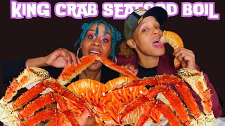 KING CRAB SEAFOOD BOIL MUKBANG  SHE TELLS YALL HOW SHE REALLY FEELS [upl. by Hafinah]