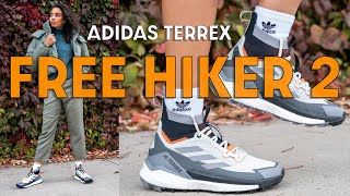 A SOLID AND COMFY FALL BOOT ADIDAS TERREX FREE HIKER 2 On Foot Review and How to Style [upl. by Dnaltiac134]