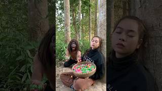 Survival Skills SIMPLE and USEFUL with candy firecamping bushcraft outdoors [upl. by Thera260]