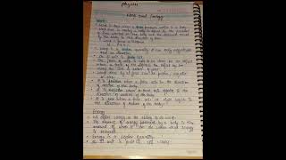 Class 9 science chapter work and energy short notes notes class9science [upl. by Marylinda]