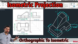 Isometric Projection Engineering Drawing Orthographic to Isometric projection Engineering Graphic [upl. by Hollister]