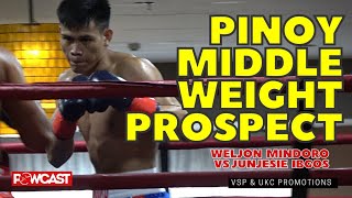 New Pinoy Middleweight Prospect Weljon Mindoro vs Junjesie Ibgos Boxing Full Fight  VSP Promotions [upl. by Novla]