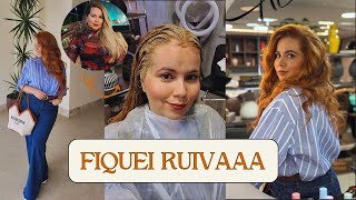 FIQUEI RUIVA DO LOIRO AO RUIVO SEM DESCOLORIR  Minha maior mudança capilar vlog [upl. by Rumney]