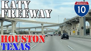 I10 East  Katy Freeway  Worlds WIDEST Freeway  Houston  Texas  4K Highway Drive [upl. by Hardwick]