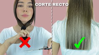 COMO CORTAR EL CABELLO RECTO O PAREJO  yo sola [upl. by Nollie933]