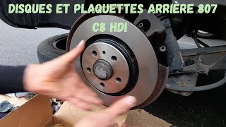 Comment changer disques et plaquettes de frein arrière Peugeot 807 et C8 HDI😀 🚙🚐📌 [upl. by Larry797]