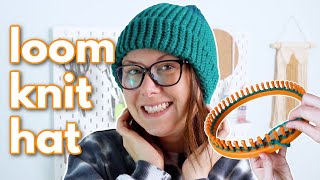 Loom Knit Hat EASY Beginner Tutorial [upl. by Otrepur]