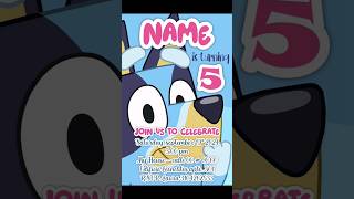 BLUEY 🥳 PNG Image🥳 Birthday Invitation🎈🥳 eCard😃 [upl. by Kalam584]