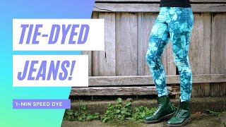 EASY tiedye jeans in gorgeous blues [upl. by Aisnetroh]