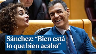 Pedro Sánchez tras la votación de los decretos quotBien está lo que bien acabaquot [upl. by Edniya519]