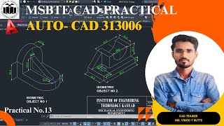 Practical No 13 Drawing isometric views of given two objects [upl. by Hctud]