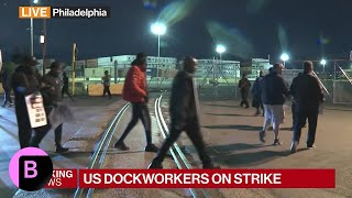 US Dockworkers Strike Shuts East Gulf Coast Ports [upl. by Inger]