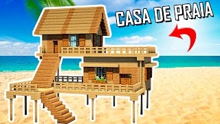 ✔ Minecraft Tutorial  COMO FAZER UMA CASA DE PRAIA [upl. by Yukio]