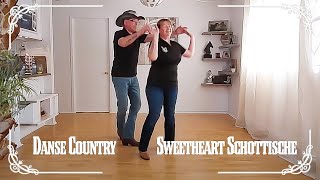 Danse Country  Sweetheart Schottische  Danse Partenaire  Partner Dance [upl. by Linnell]