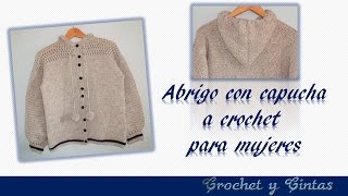 DIY ♥ Abrigo con capucha para mujeres tejido a crochet con punto puff  Parte 1 [upl. by Kallman]