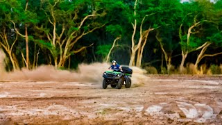 sneaking into the abandoned woods on quads  Braap Vlogs [upl. by Ytissac623]