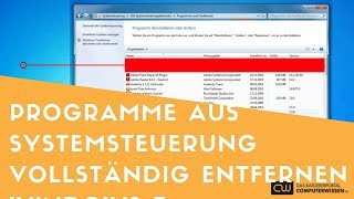 Entfernen Sie gelöschte Programme aus der Systemsteuerung  TUTORIAL [upl. by Yluj]