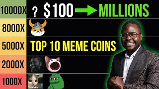 Turn 100 into Millions 10 Meme Coins With Insane Potential 🚀 [upl. by Anastasia]