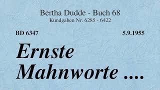 BD 6347  ERNSTE MAHNWORTE [upl. by Alywt]