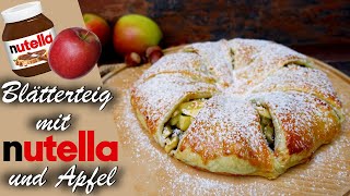 Blätterteig mit Nutella und Apfel [upl. by Ahlgren]