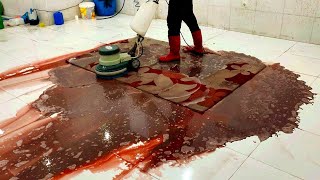 The hardest stain to clean is Rust Rug washing ASMR [upl. by Erland]