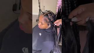 How to do large knotless box braids  watch me work knotlessbraids boxbraids [upl. by Yrneh]