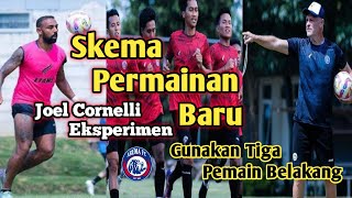 Skema Terbaru Arema FC  Joel Cornelli Coba Eksperimen Gunakan Tiga Pemain Belakang [upl. by Alix914]