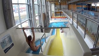 Scary Short Water Slide at Aquapark Kladno [upl. by Ashelman]