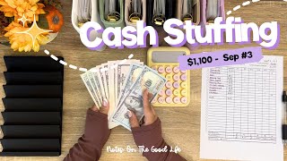 Cash Envelope Stuffing 1100  September 3  Monthly Expenses amp Sinking Funds [upl. by Timothee642]