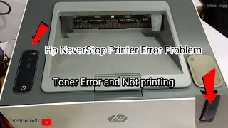 hp neverstop printer error problem  fix lite printing problem  104a toner error problem [upl. by Orvan904]