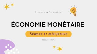 Économie monétaire S3 séance 3 Les fonctions de la monnaie  CurrencyBanking principal 2023 [upl. by Manton]