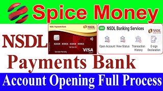 NSDL Account Opening  Spice Money Nsdl Account Opening  nsdl payment banks Account Opening  nsdl [upl. by Erkan]