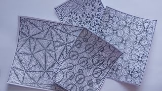 4 Zentangle patterns  Zentangle patterns  How to draw  How to learn  Easy draw [upl. by Llenaej]