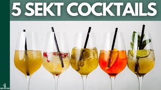 5 Sekt Cocktails die JEDER mag 🍾 Schnell  Einfach [upl. by Amabelle]