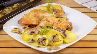 Cosce di pollo al forno il segreto per farle croccanti fuori e sugose e tenere dentro [upl. by Annovy]