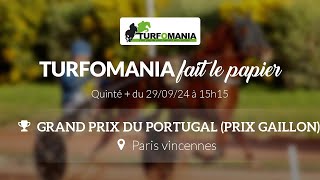 Turfomania Pronostic Quinté du Dimanche 29 Septembre 2024 [upl. by Nazarius104]