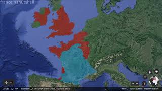 The Hundred Years War in 1 minute using Google Earth [upl. by Eusadnilem]