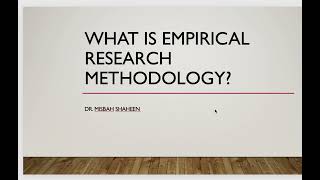 What is Empirical Research Methodology   What is Empiricism in Methodology [upl. by Hogue]