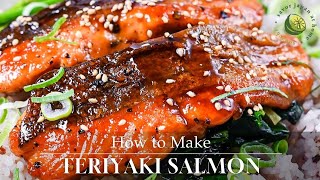 10 minute Teriyaki Salmon Recipe 照り焼きサーモン [upl. by Keraj]