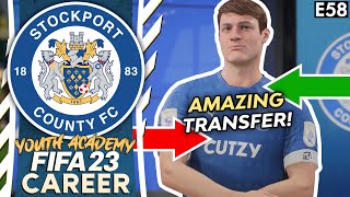 AN INCREDIBLE SIGNING  FIFA 23 YOUTH ACADEMY CAREER MODE  STOCKPORT EP 58 [upl. by Naleek640]