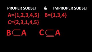 Proper Subset  Improper subset  Example [upl. by Nagoh]