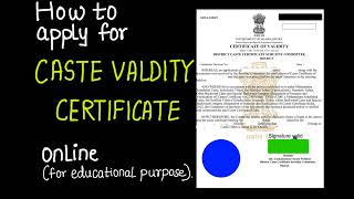 Caste Validity Certificate Online form CVC Maharashtrareservation category documents [upl. by Yblocaj]