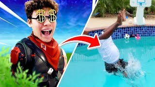 CRAZY JUMP IN POOL WAGER in FORTNITE [upl. by Googins]