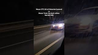 Macan GTS 30 st1 Motorlab with passenger vs Macan Turbo 36 stock catless Roll race 60240 [upl. by Kendyl]