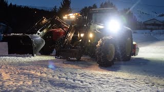 SNOW 2018  19 Snow Removal  John Deere Massey Ferguson  Snowblowing [upl. by Ahsenre62]