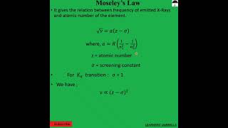 Moseleys law in 1 min shorts [upl. by Aerbma355]