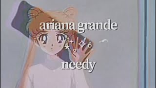 Ariana Grande  needy visual lyric video [upl. by Vanni]